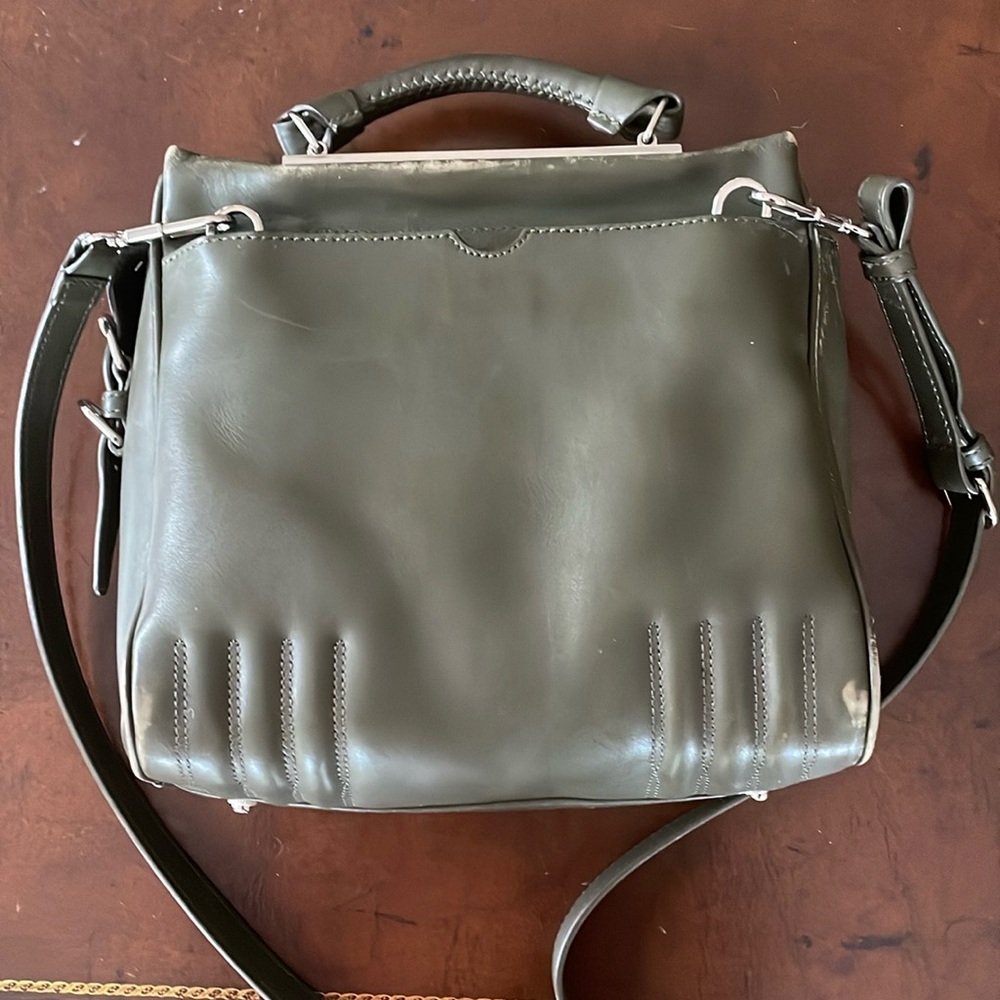 3.1 Phillip Lim Ryder bag in dark green and silver top handle and strap included